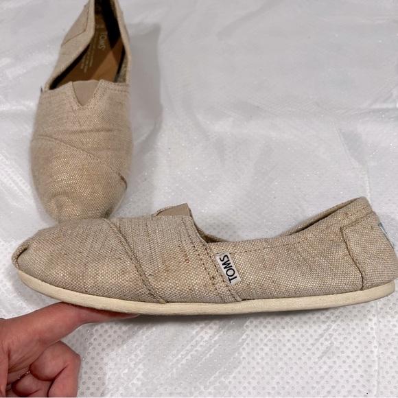 Toms Natural Metallic Burlap Women’s Classic Sz 9.5 W - Picture 7 of 13